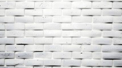Abstract white brick wall texture for pattern background. Generative AI.