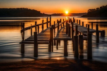 Fototapeta premium sunset at the pier