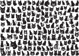 Cat Silhouette vector illustration | T-shirt Design Style