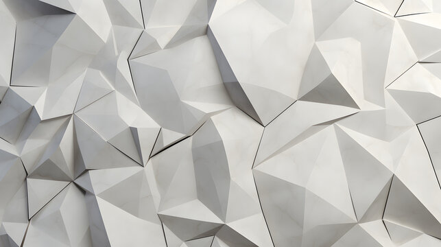 Marble with Polygon Design 3D Wallpaper background. Generative AI.