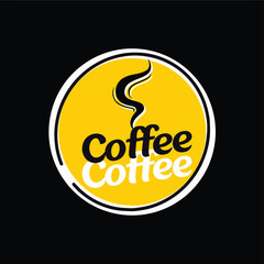 Yellow Coffee Top view Vector Graphic