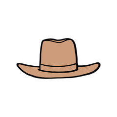 Western Cowboy Hat - Minimalist Vector Logo Design, Simple Isolated Icon