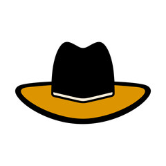 Western Cowboy Hat - Minimalist Vector Logo Design, Simple Isolated Icon
