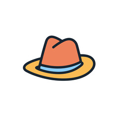 Vintage Hat - Minimalist Vector Logo Design, Simple Isolated Icon