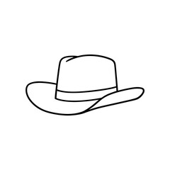 Western Cowboy Hat - Minimalist Vector Logo Design, Simple Isolated Icon