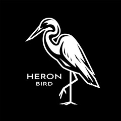 Logo of a heron standing on one leg.