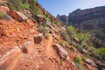 hiking the grandview trail in the grand canyon national park, arizona, usa