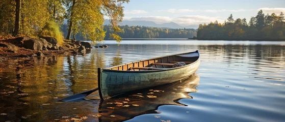 Zelfklevend Fotobehang and a boat made of aluminium . © tongpatong