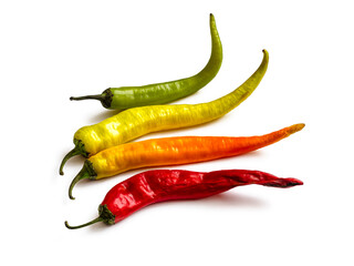 Colorful hot chili pepper pods