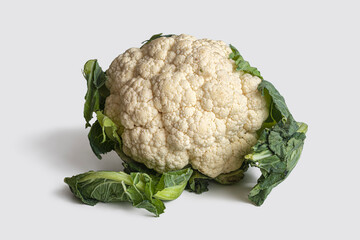 Cauliflower head on a light background