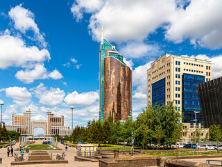 View of Nurzhol Boulevard in Astana