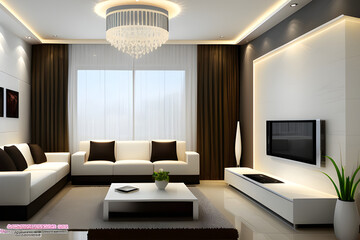 modern living room with fireplace