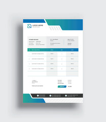 Business stationery design payment agreement design template. Minimal Corporate Business Invoice design template Bill form price invoice. Creative invoice template vector.