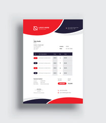 Business stationery design payment agreement design template. Minimal Corporate Business Invoice design template Bill form price invoice. Creative invoice template vector.