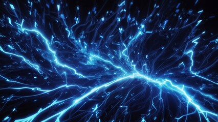 A stunning wallpaper of blue electricity illustration.