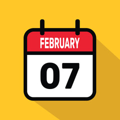 7 February Calendar Vector illustration background design.