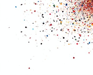 Fototapeta premium shredded confetti and torn particles flying around