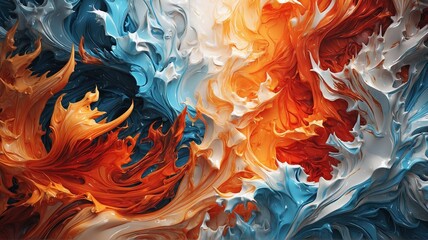 A stunning wallpaper of fire vs water illustration in 3D style.