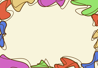Abstract background with colorful blobs frame for presentaion with copy space
