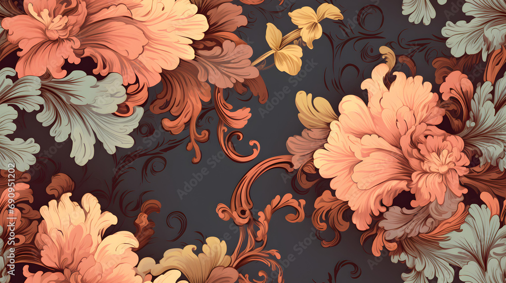 Wall mural Vintage floral pattern seamless