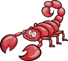 Cute red scorpio cartoon design