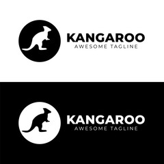 Kangaroo flat icon design, logo design symbol element template Kangaroo silhouette icon logo design
