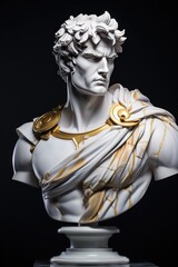 A abstract stoic marble sculpture, statue, bust of a ancient roman, greek person portraying stoicism.