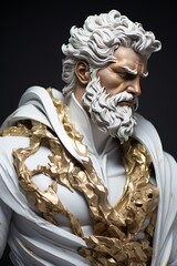 Obraz premium A abstract stoic marble sculpture, statue, bust of a ancient roman, greek person portraying stoicism.