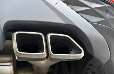 Exhaust pipe muffler under the car