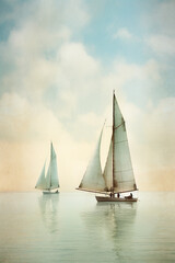 Fototapeta premium Sailing boats on the sea