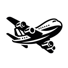 logotype of a plane, black and white, isolated