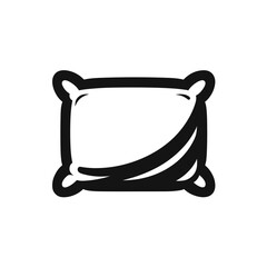 logotype of a pillow, black and white, isolated