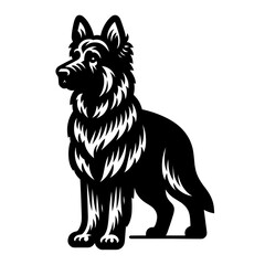 logotype of a german dog, black and white, isolated