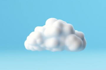 White cloud isolated on blue background. Clipping path included, Generative AI