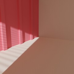 empty room with window shadow, 3D rendering