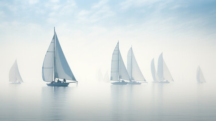 Naklejka premium Sailing boats on the sea