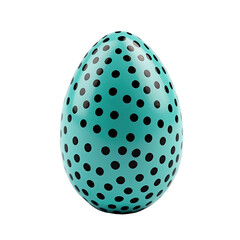 Turquoise Easter Egg with Black Dots