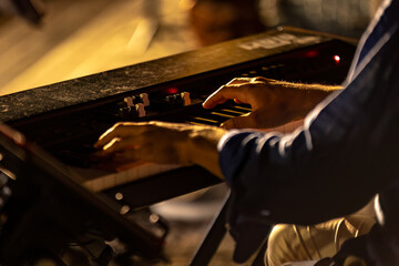 Pianist's Hands at Night Concert