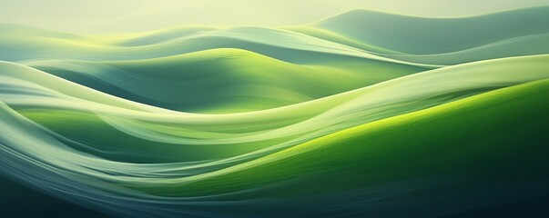Green abstract waves in a seamless flowing design