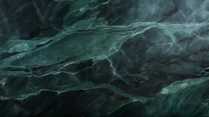 Tapeten Patterned natural of dark green marble texture for design. Generative AI. © muso