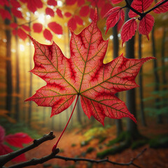 red autumn leaves