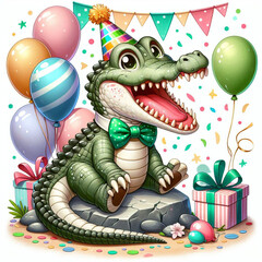 birthday card crocodile 