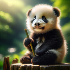 panda eating bamboo