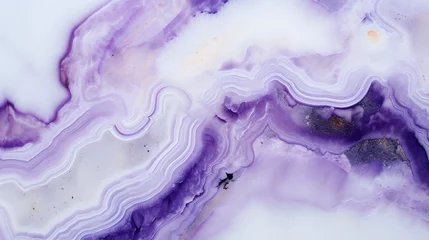 Stoff pro Meter purple white agate crystal natural quartz marble texture. Generative AI. © muso