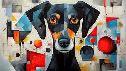 Abstract geometric background of dog.
