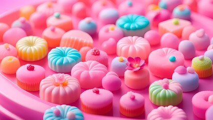 Candies, party cakes