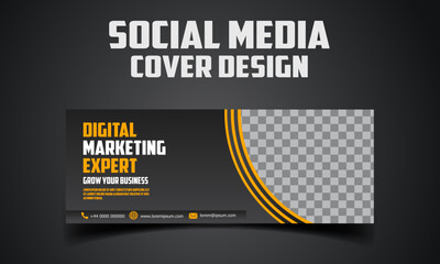 Creative corporate business marketing social media Facebook cover banner post template. Digital marketing business social media business cover post design template