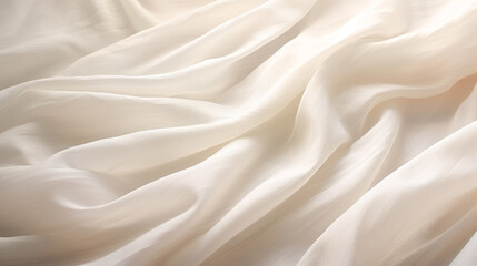 Fototapeta premium The texture of a linen fabric gently billowing in the breeze. The soft, natural lighting emphasize the fabric's gentle folds and wrinkles