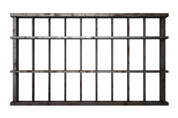Prison Iron Bars Isolated on a cutout PNG transparent Background - obrazy, fototapety, plakaty