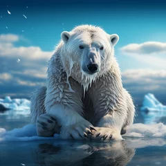 Foto op Plexiglas White polar bear in her habitat  © Anton Kazakov